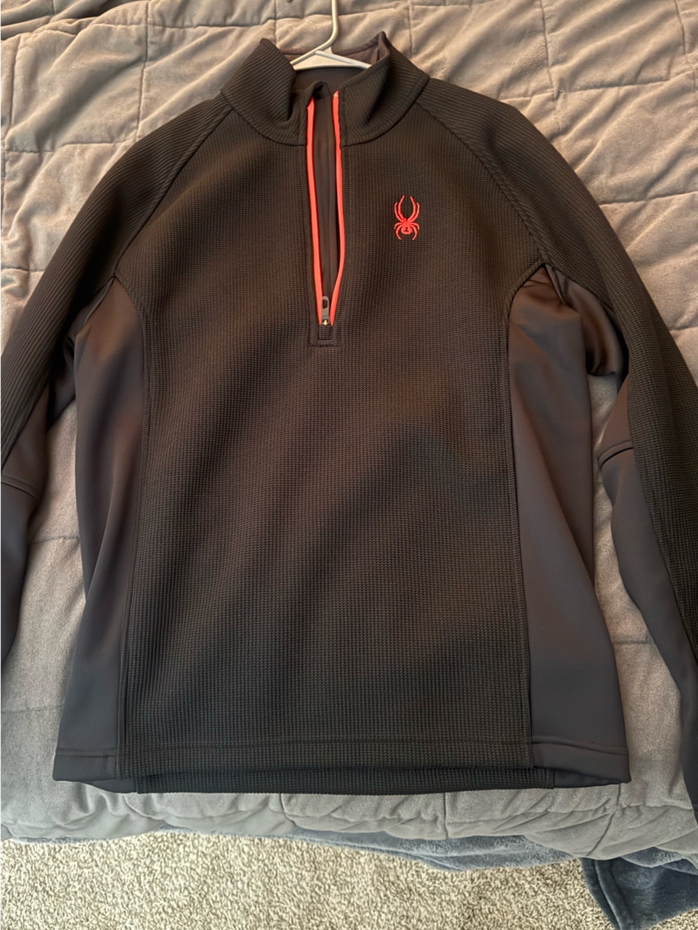 Spyder Black Pullover Quarter-Zip with Red Accent